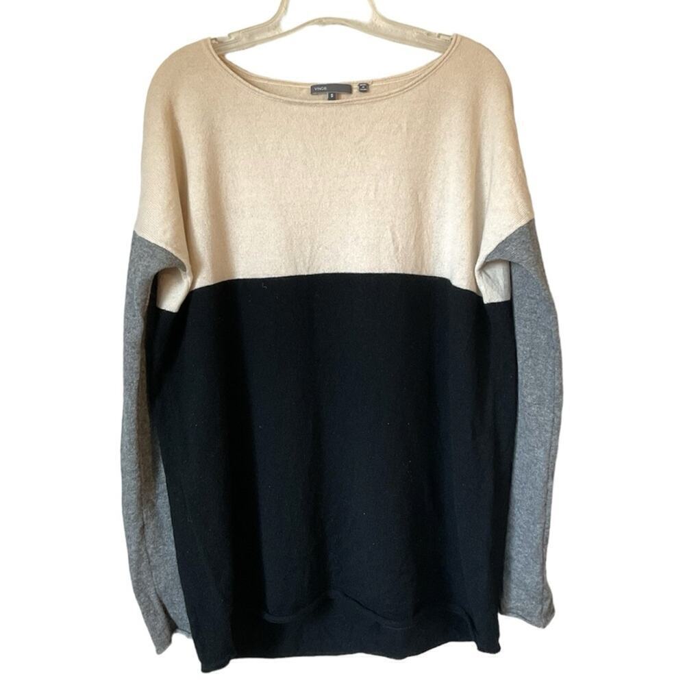 Vince Colorblock Wool Cashmere Sweater Size Small